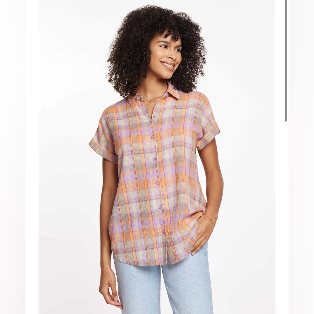 Beach Lunch Lounge Spencer button-down shirt, size small, color: Rustic Lilac